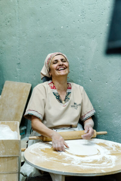 Lavash baker at Pandok Riverside restaurant in Armenia's capital Yerevan