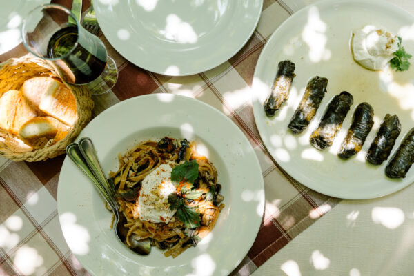 Lunch at Yerevan institution Dolmama featuring traditional Armenian tolma + arishta noodles